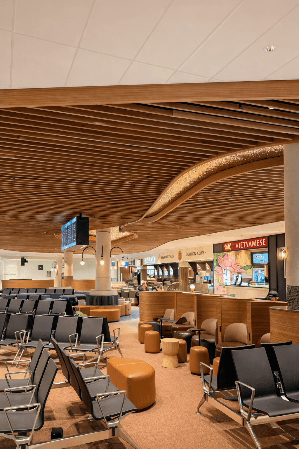 Terminal food court and seating